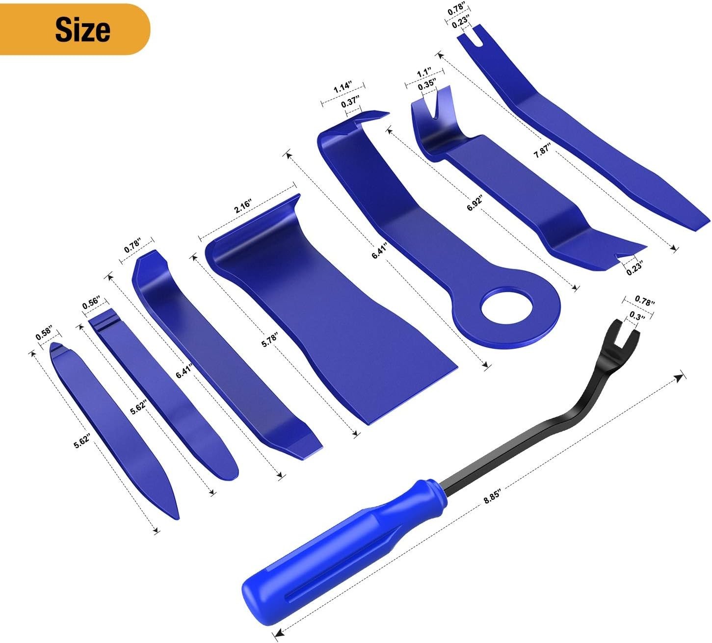 8-Piece Auto Trim Removal Tool Set – Essential Car Repair Kit in Blue