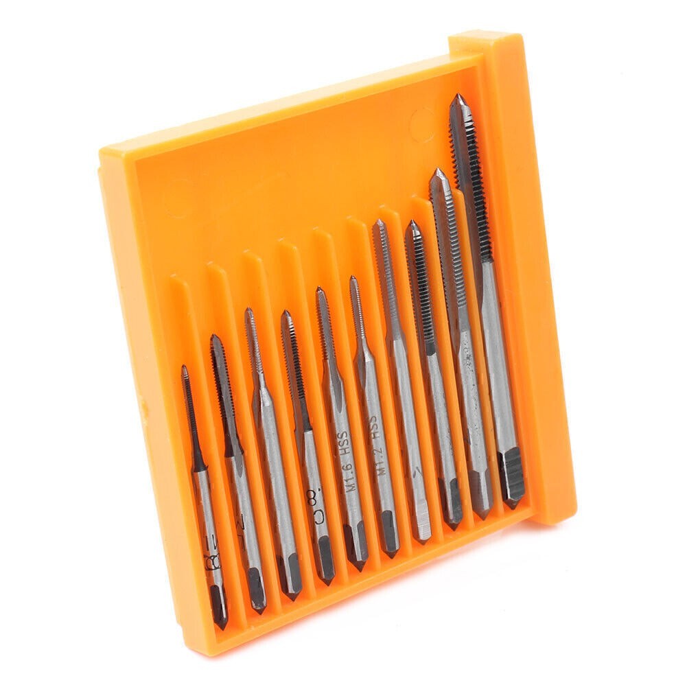 10x ForM1-M3.5 Shank Plated HSS Hand Screw Thread Metric Plug Tap Drill Bits Set