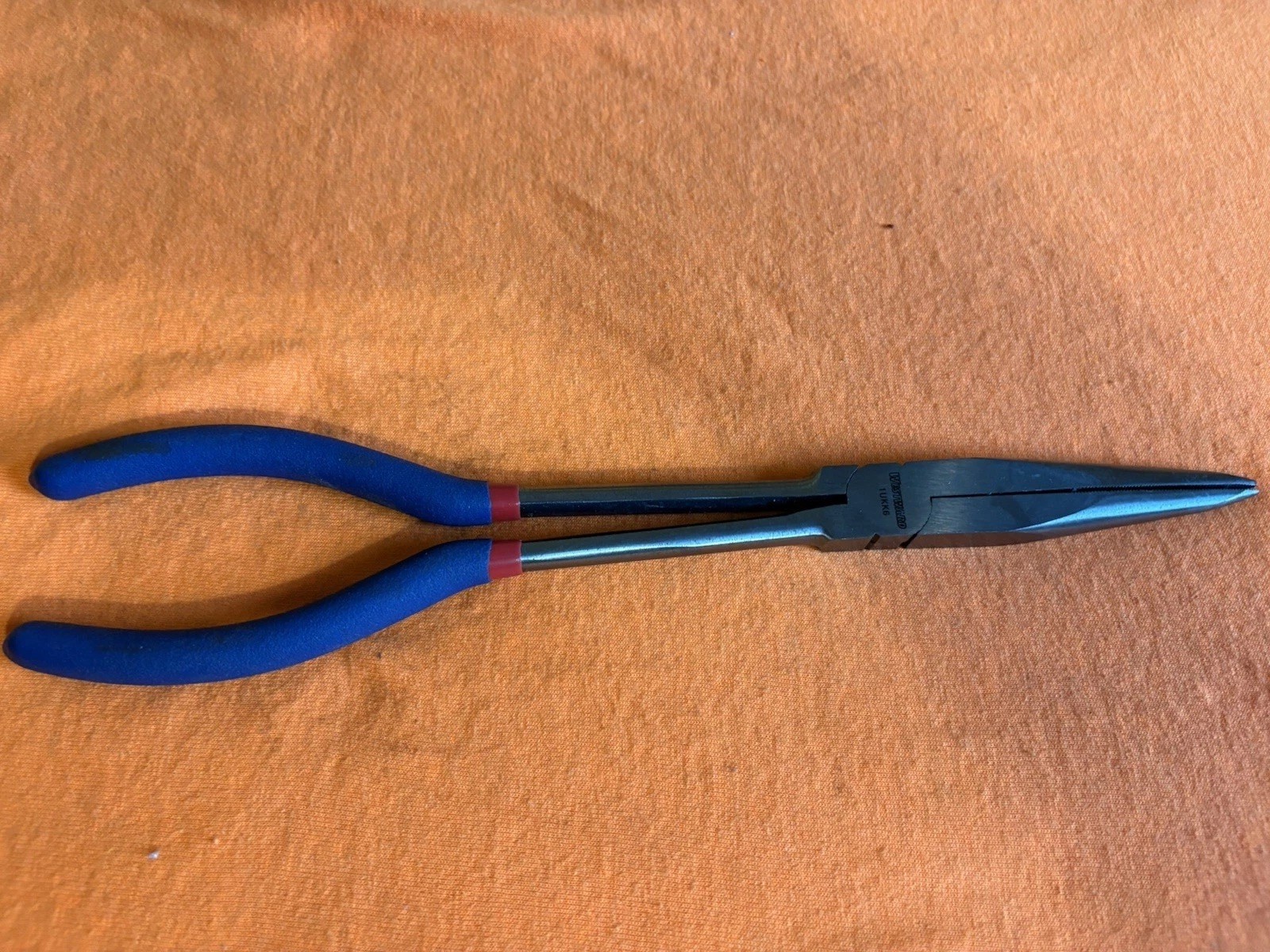 LARGE Westward 1UKK6 Long 11″ Reach Nose Needle Pliers Hand Blue Handle Mechanic