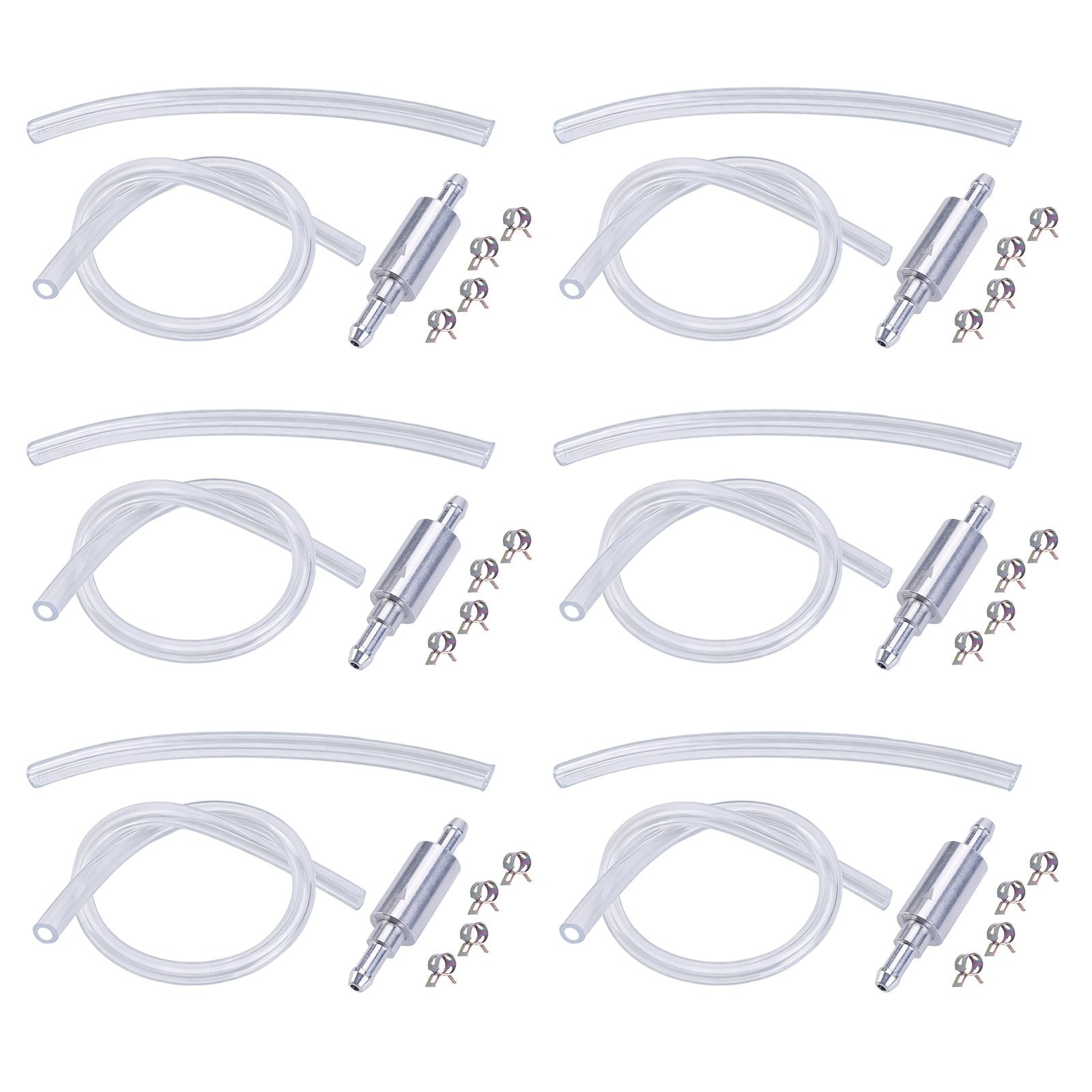 6 PCS BRAKE BLEEDER HOSE, ONE WAY CHECK VALVE TUBE BLEEDING TOOL KIT SILVER US