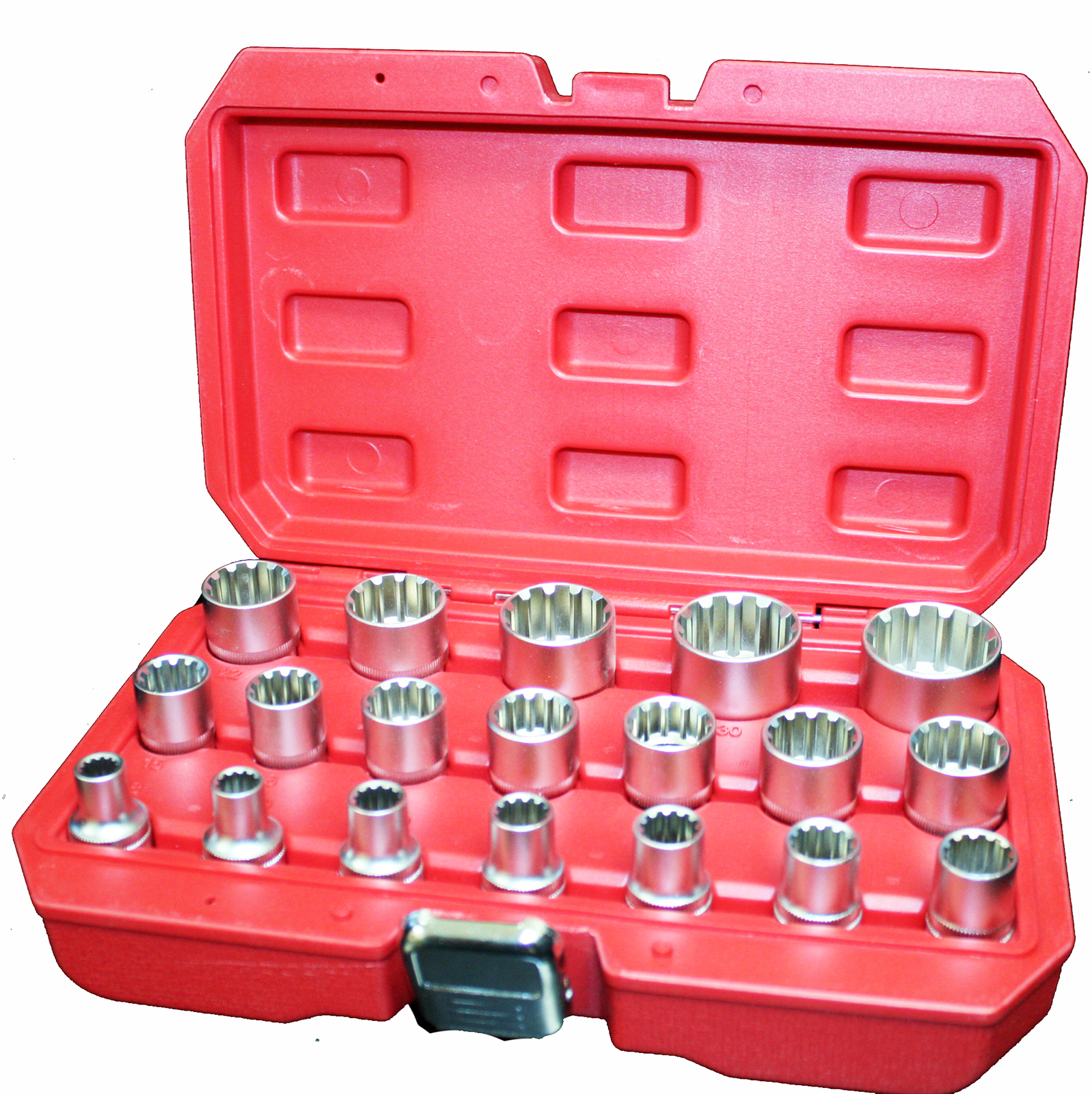 19pc 1/2″ Dr. Gear Lock Multi Socket Set 8-32mm Double Hex T-Star AF MM Metric