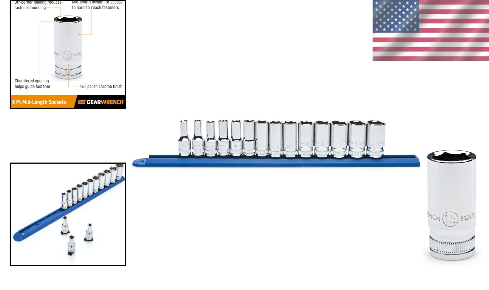 14 Pc 3/8″ Drive Metric Socket Set | Mid Length