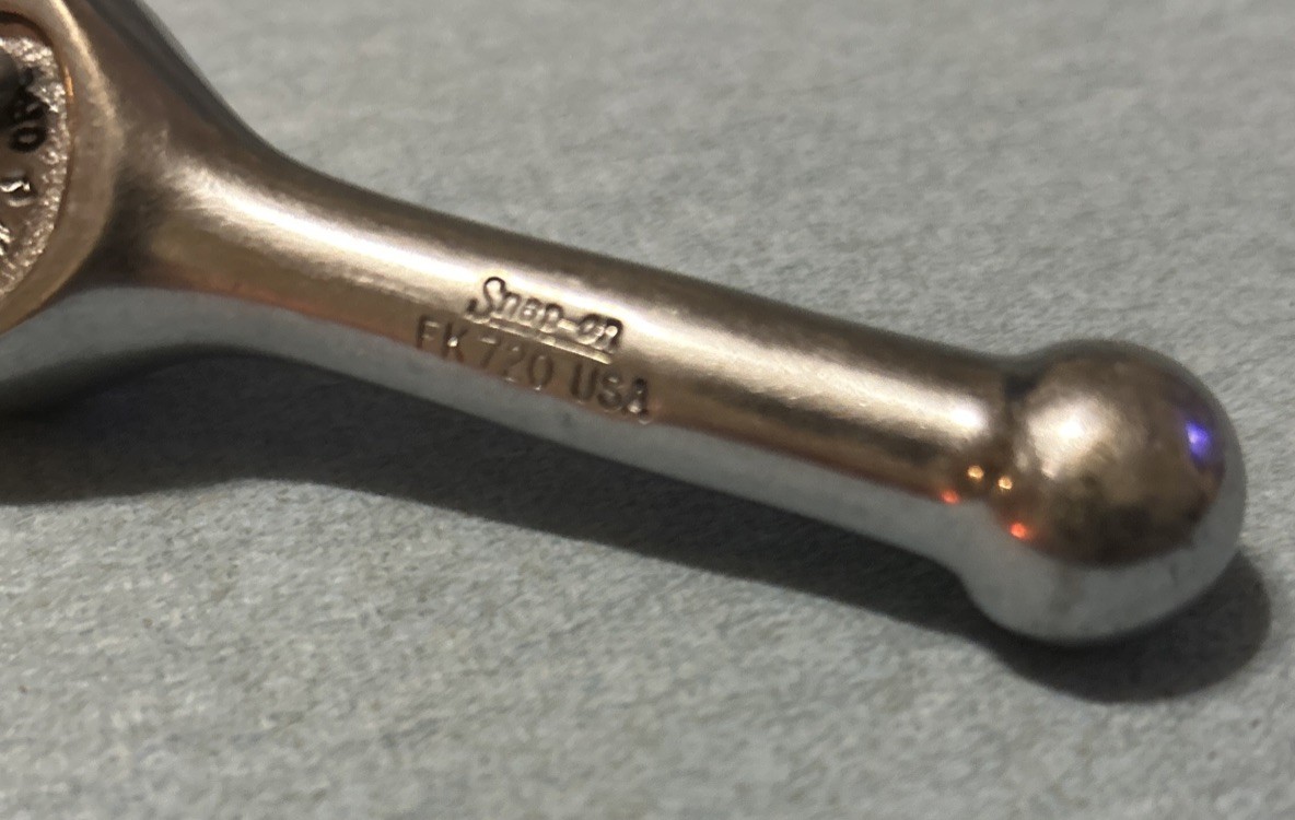 VTG Snap On 3/8 Dr FK720 Stubby Ratchet USA