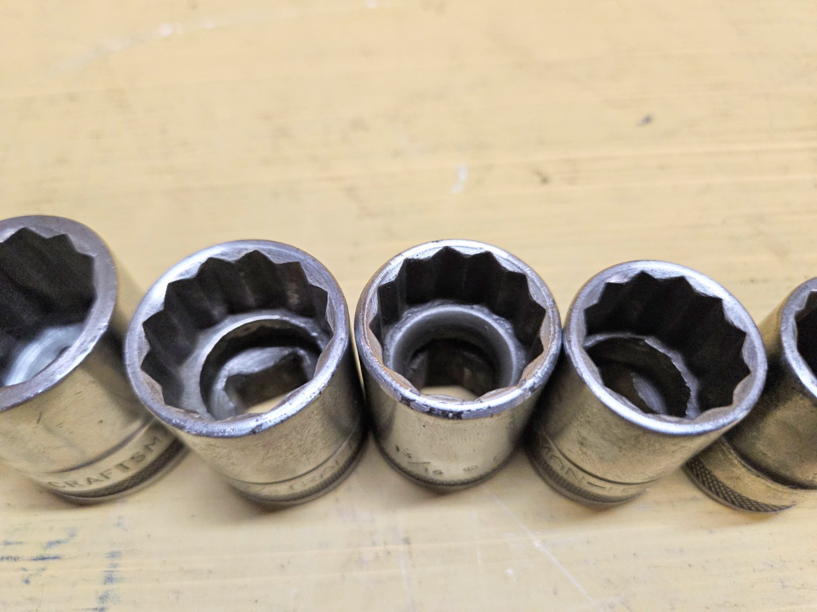 Vintage Craftsman 1/2″ Drive 11pc SAE 12pt Socket Set -BE- Circle U USA