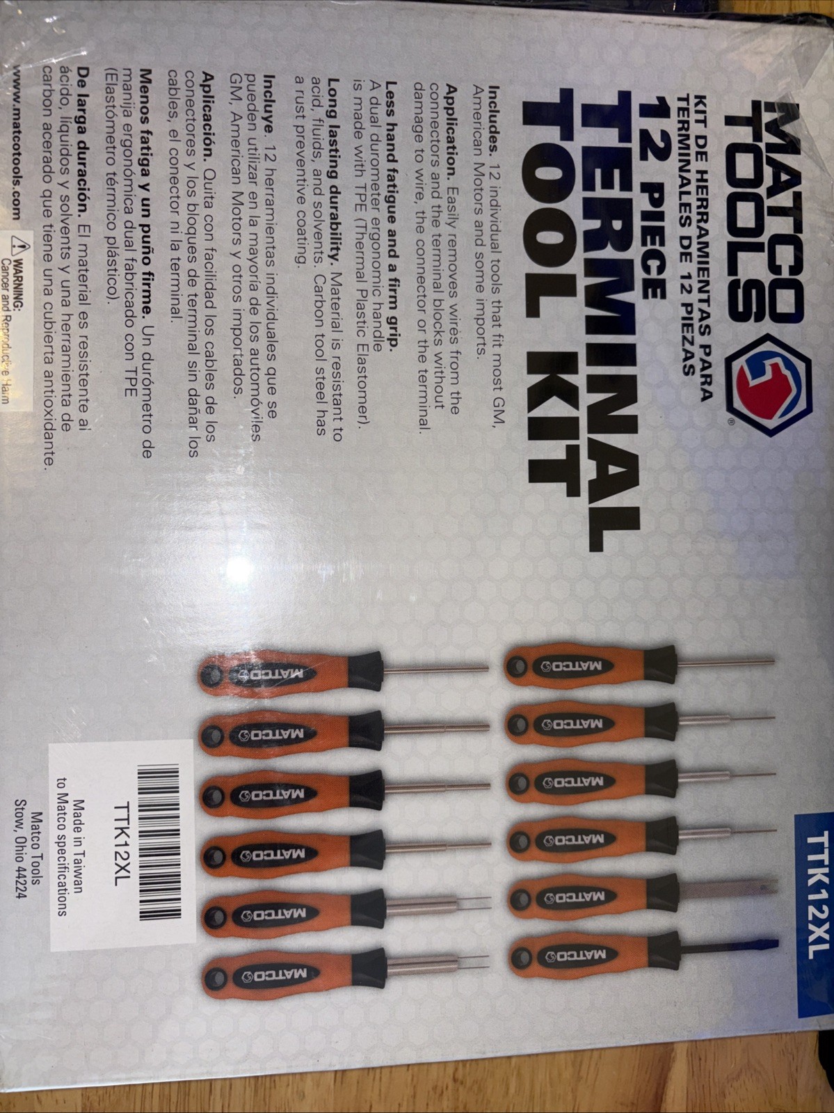 Matco Tools TTK12XL 12-Piece Terminal Tool Kit New