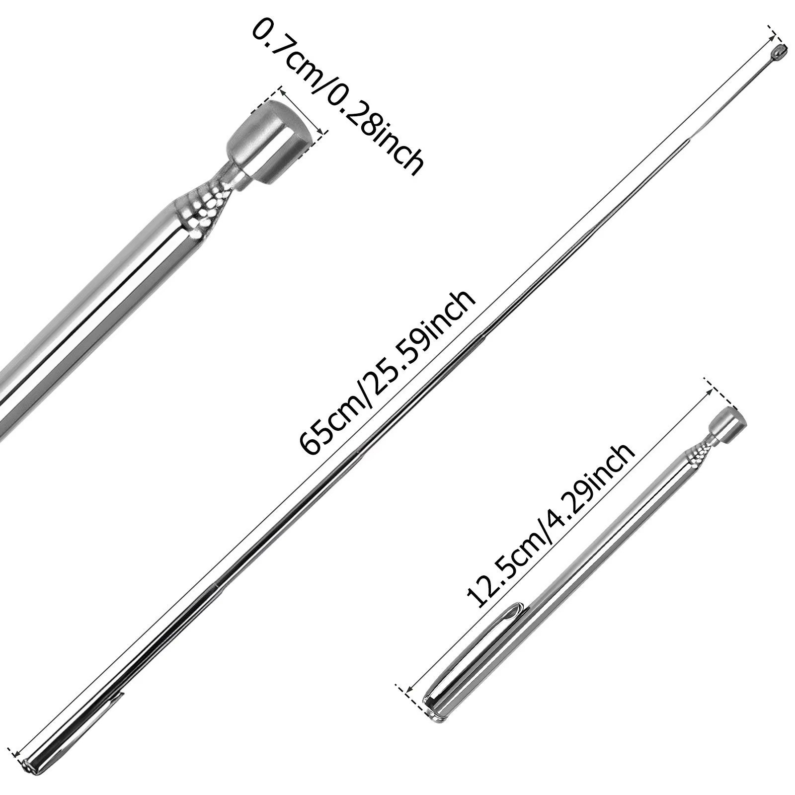 Telescopic Magnetic Pick Up Tool Long Reach Magnet Extendable Extending 3lb Pen