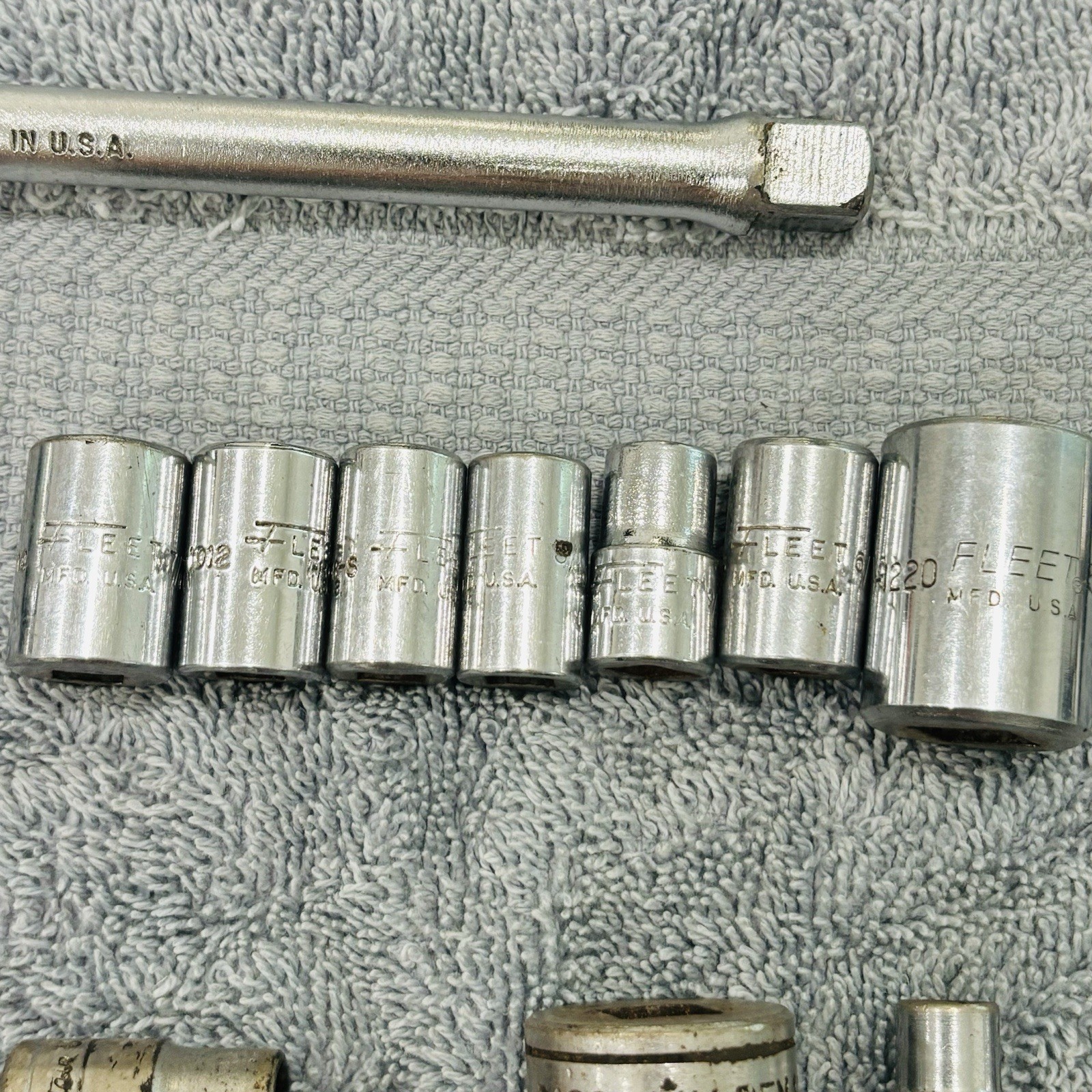 Lot of 50 Misc Sockets Tools All Vintage Made in USA Husky Fleet Mac Snap-On Etc
