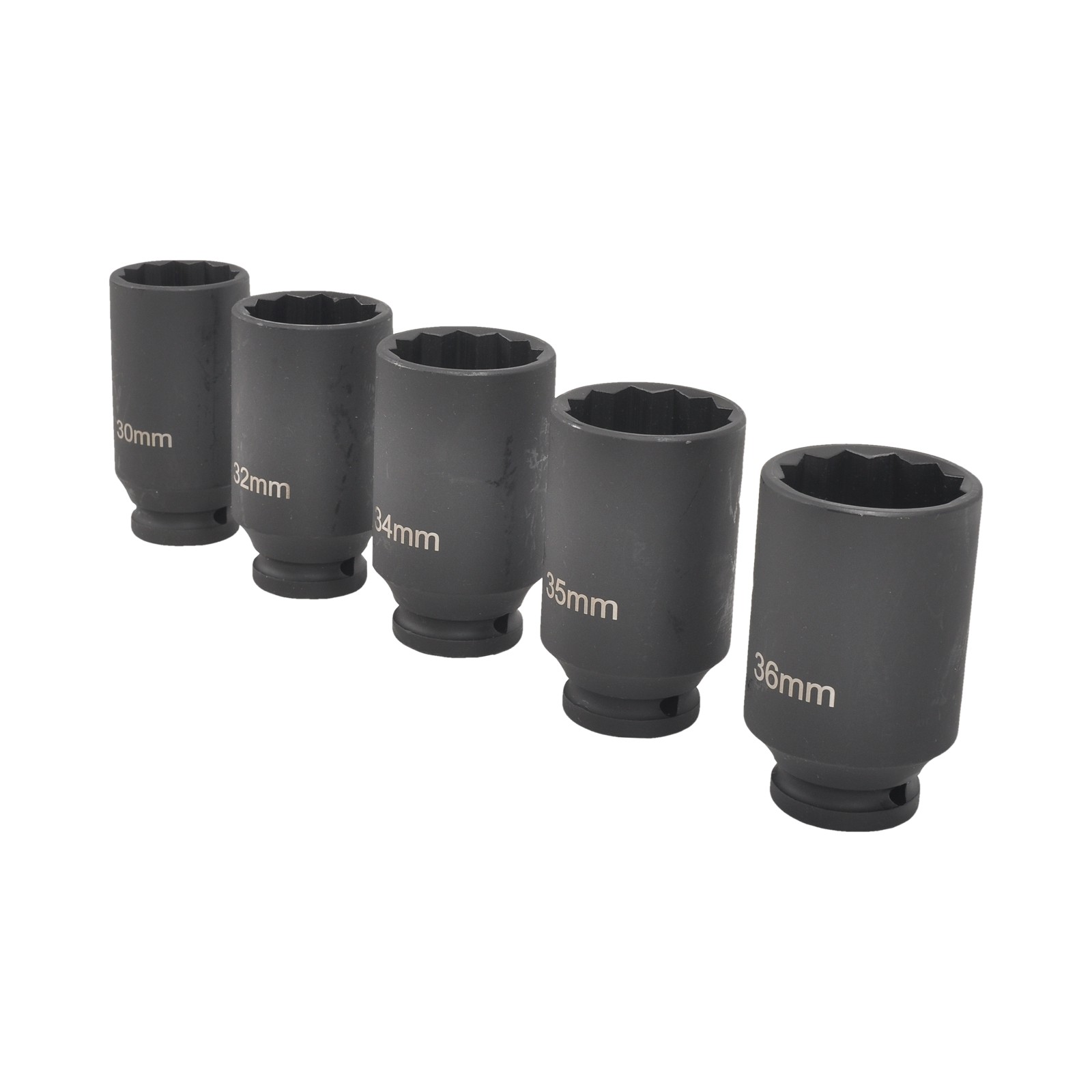 5PCS 1/2″ Drive Deep Spindle Axle Nut Impact Socket 12 Point 30,32,34,35,36mm