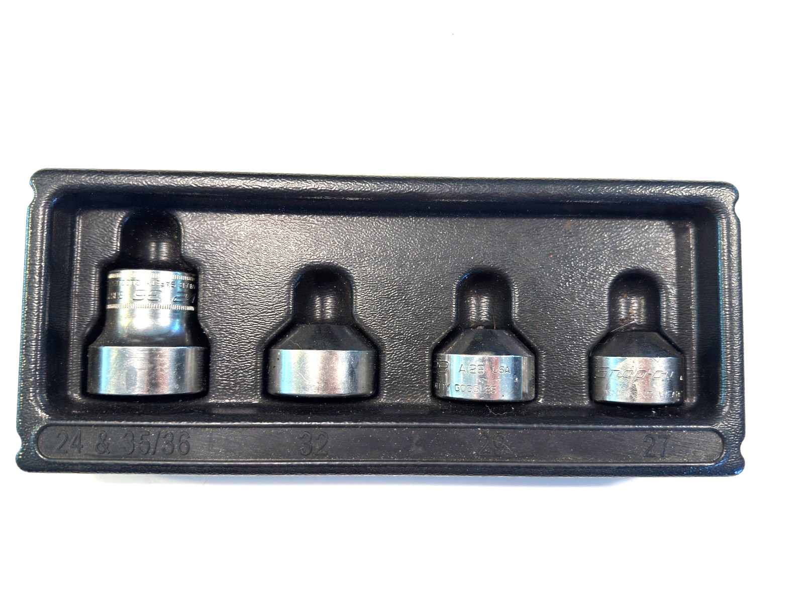 Snap-On OFSKIT, 24/27/35/36mm & 1 1/4″, 4-piece Oil/Fuel Filter Socket Set