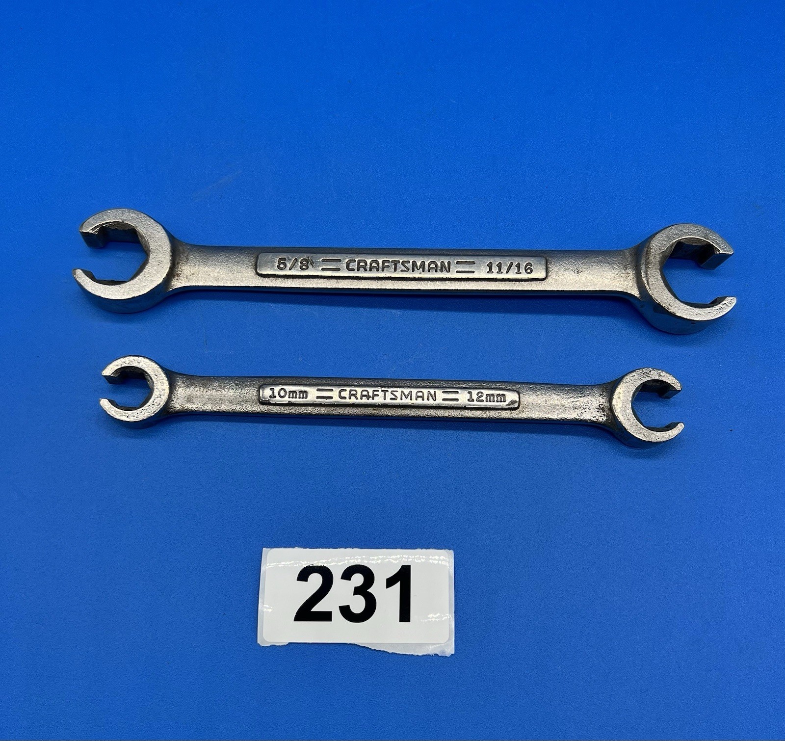 Craftsman Double End Flare Nut Wrenches 11/16” x 5/8” 44173 & 10-12mm 44176 USA