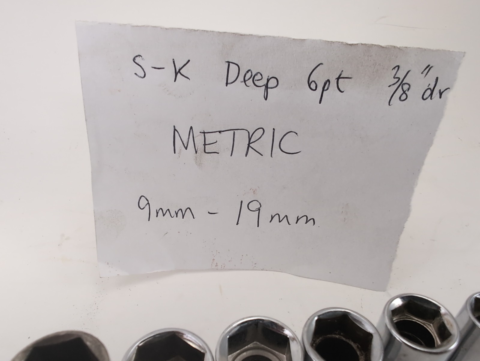 S-K Deep METRIC 3/8″dr 6pt 11pc Set 9mm-19mm – Made in USA – SUPERB!!!
