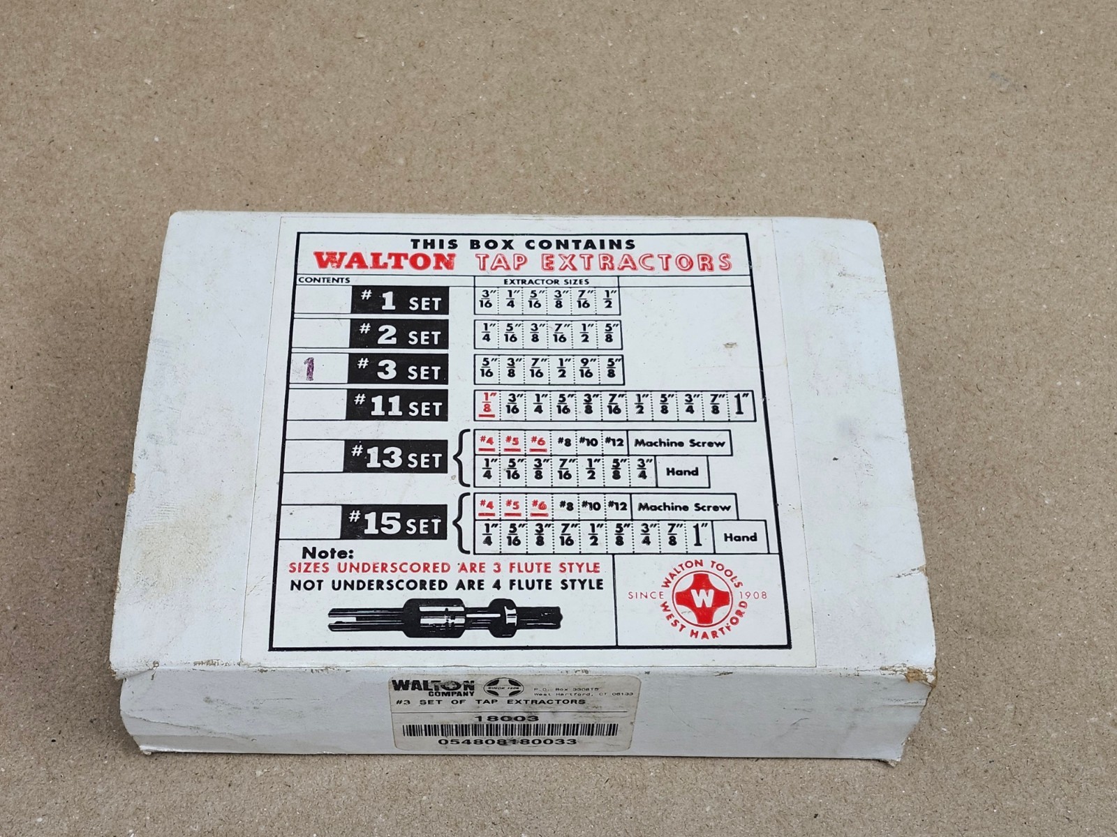Walton 18003 6 Piece 4 Flute Tap Extractor Set
