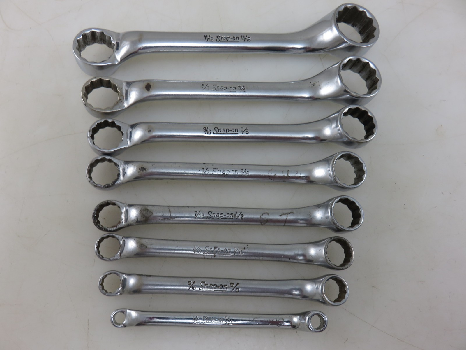 Snap-On XS Series SHORT 10° Offset Box End Wrench 8pc Set 3/16″-13/16″ 12pt