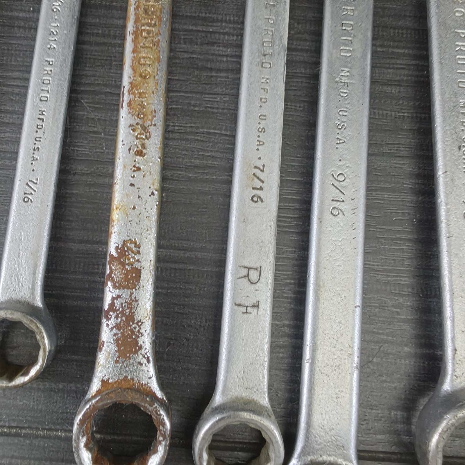 Vintage PROTO Professional USA Combination Wrench Lot of 11 SAE 5/16-3/4 Tools