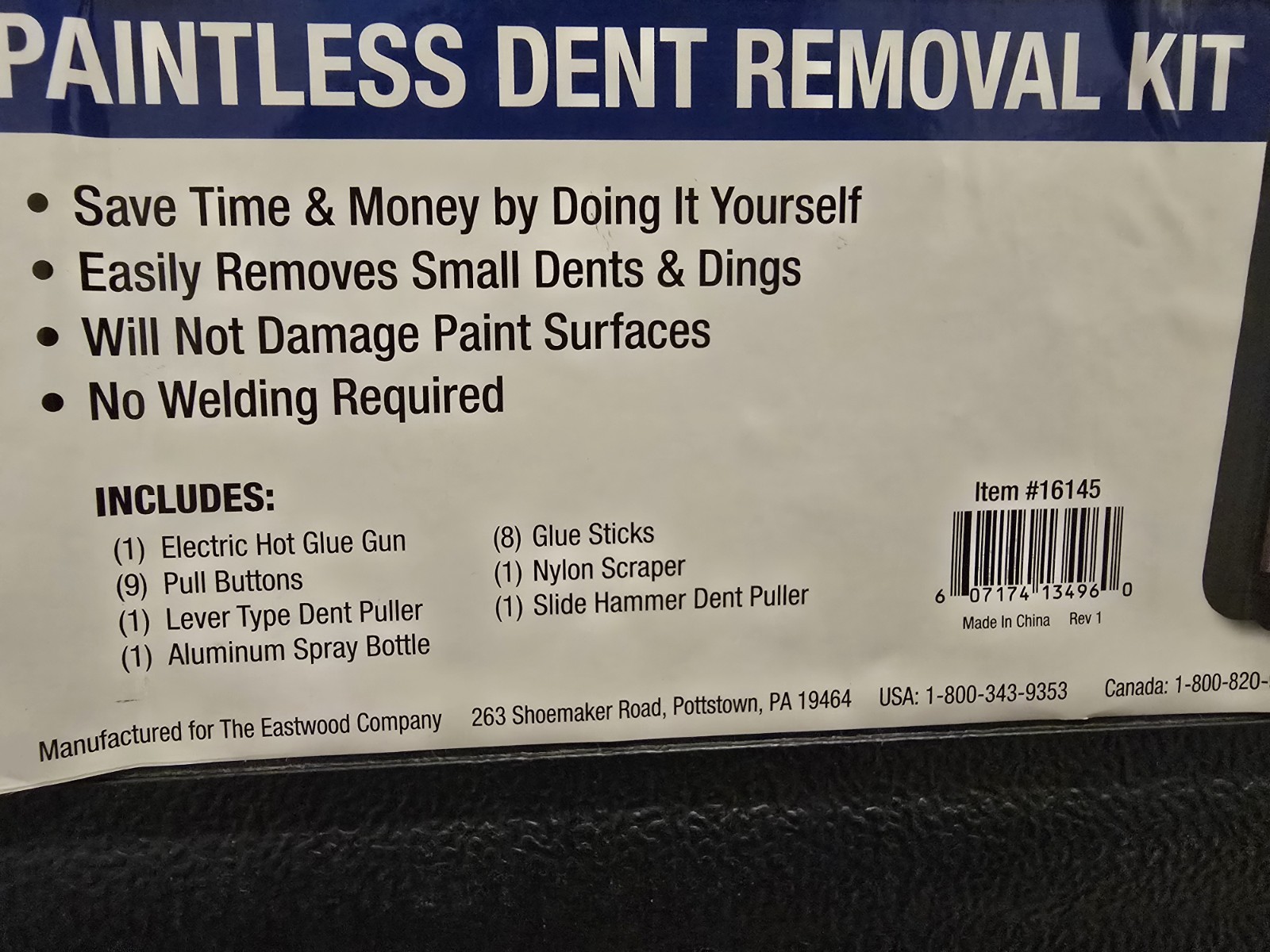 Eastwood Auto Body Paintless Dent Removal Repair Tools Set Kit Automotive Damage