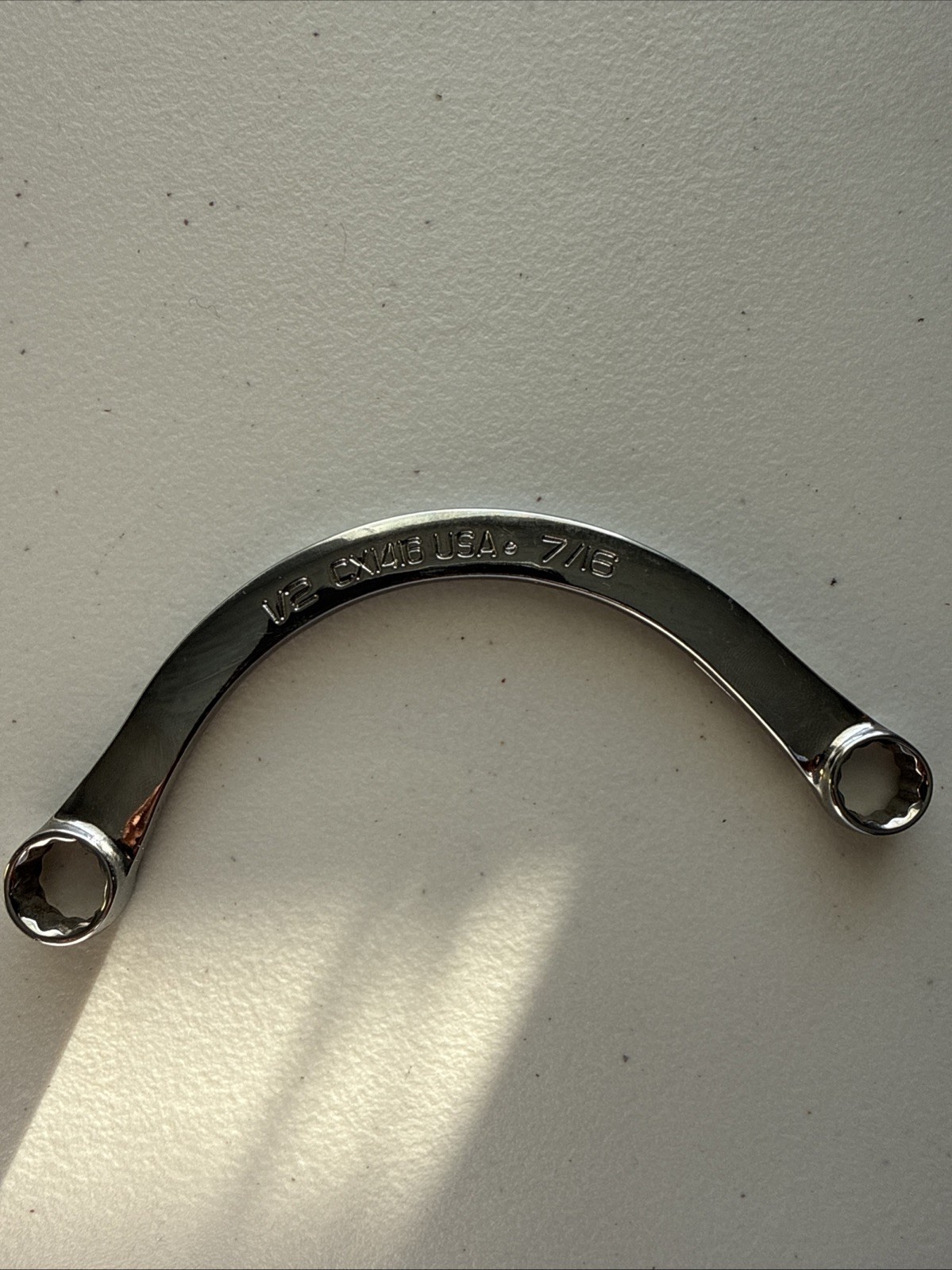 Snap-on CX-1416 Half Moon Box End wrench 7/16 x 1/2 inch 12pt USA