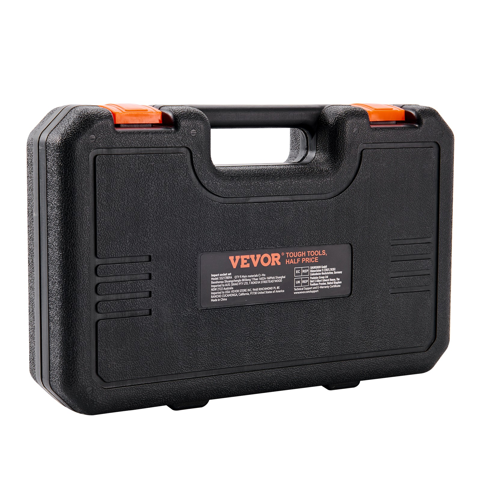 VEVOR Impact Sockets Set 9pcs 6-Point 1/2in Metric Drive Bit Ratchet Tool Kit