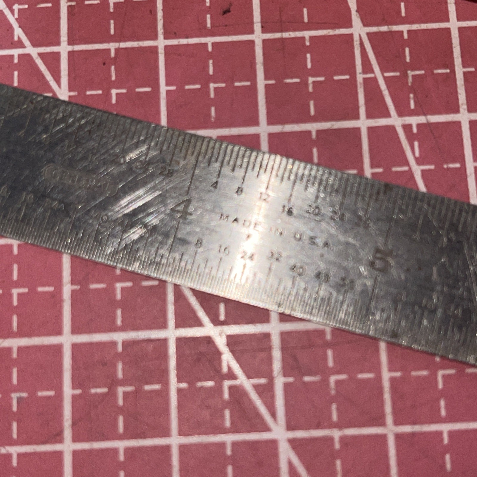 Vintage General USA No 308 Stainless Steel 6” Machinist Pocket Ruler USA 6 In