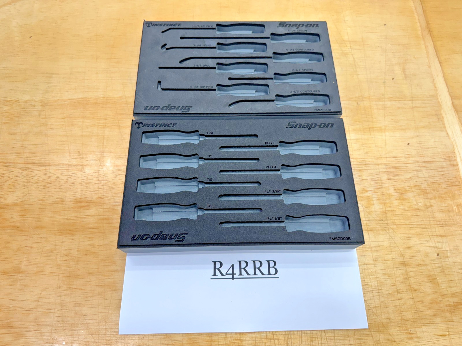 Snap-on Tools NEW 2pc GREY FOAM ORGANIZERS Mini Screwdriver / Pick / Seal Sets