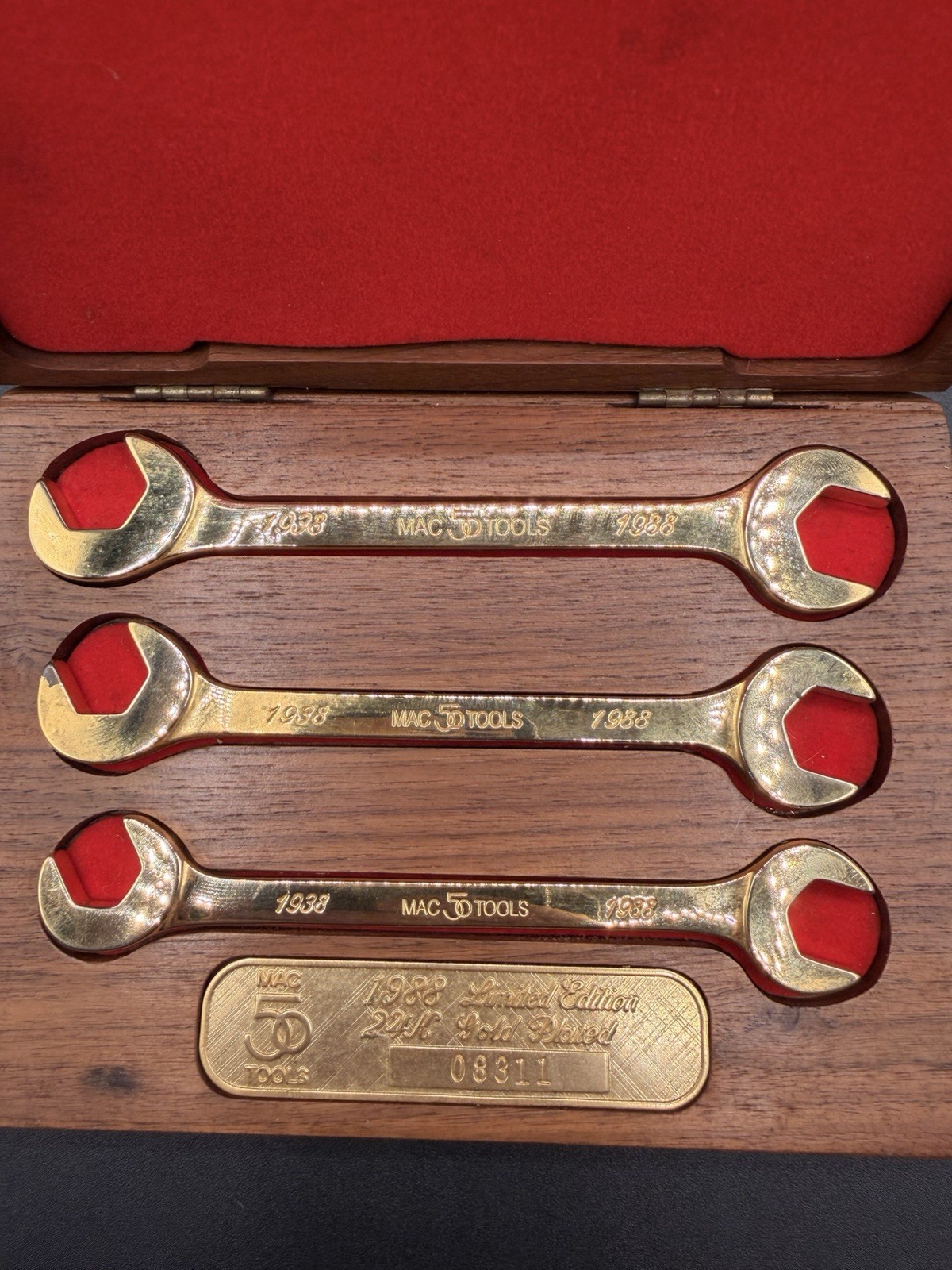 MAC 50 Years 24K Gold Plated Offset Wrench Set 1988 Set