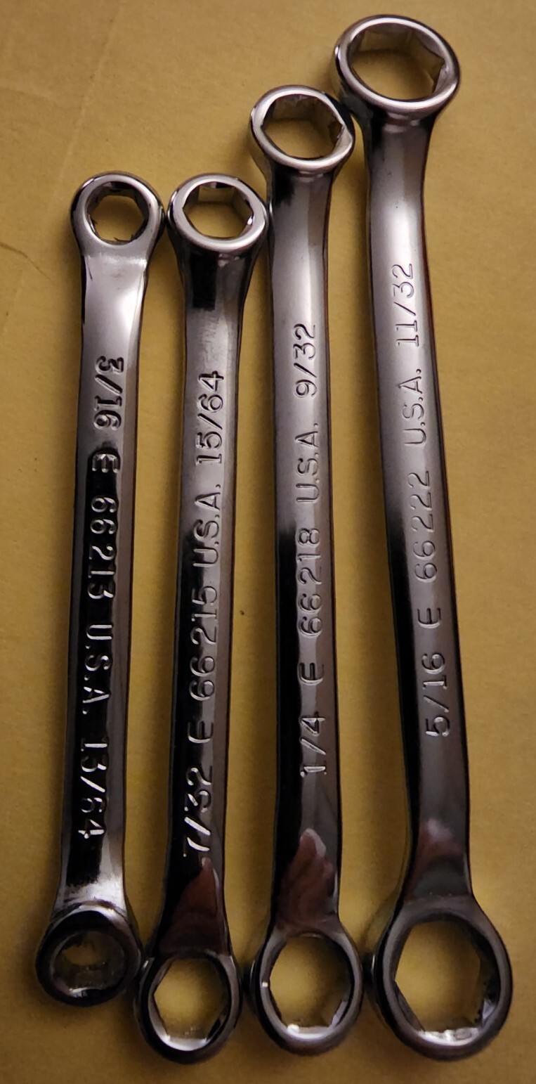 Easco Vintage 4 pc. Box End Wrench Set Heat Treated, Chrome Plated 🇺🇸 USA NOS