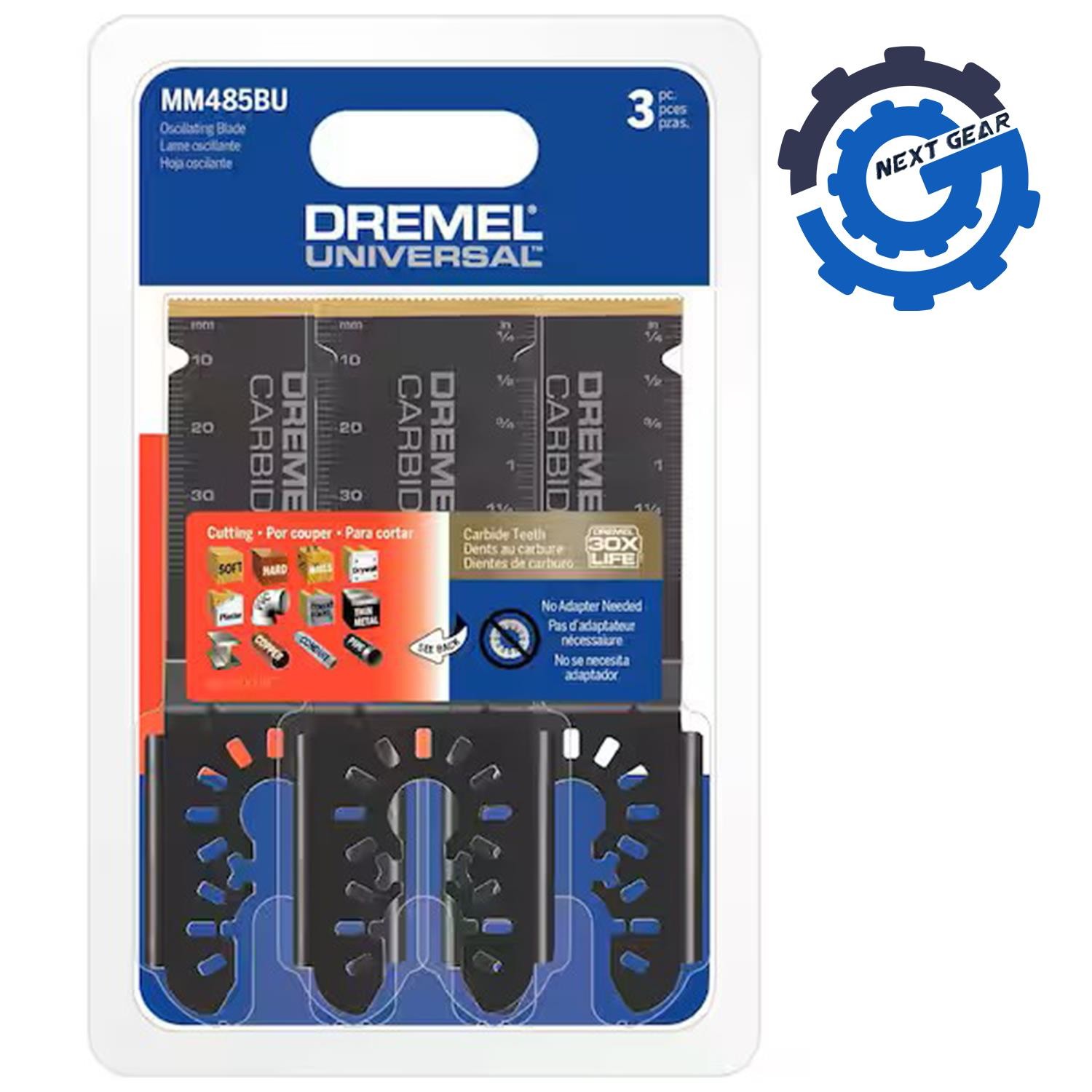 3 Pieces New Dremel Multi-Max 1-1/4 Carbide Oscillating Tool Blade MM485BU