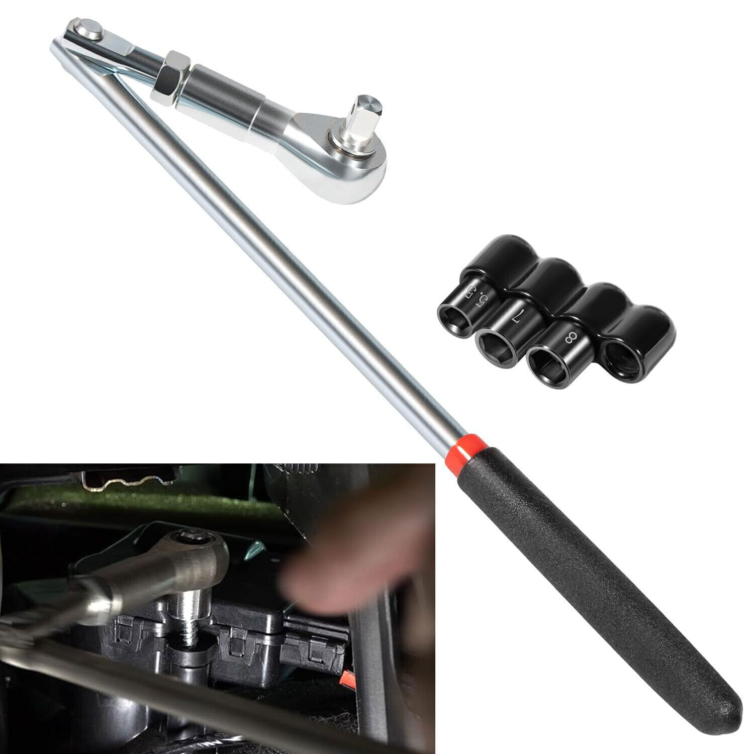64180 for Actuator Motor Ratchet Wrench Set 5PCS 5.5mm 7mm 8mm Socket