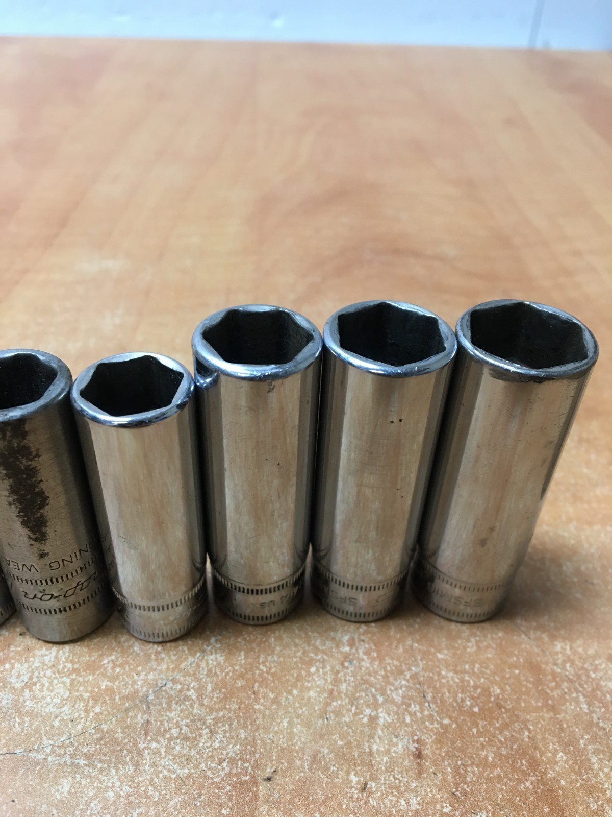 Snap On SFSM Series 10pc 3/8″ Drive Metric 9mm-19mm Deep Socket Set READ
