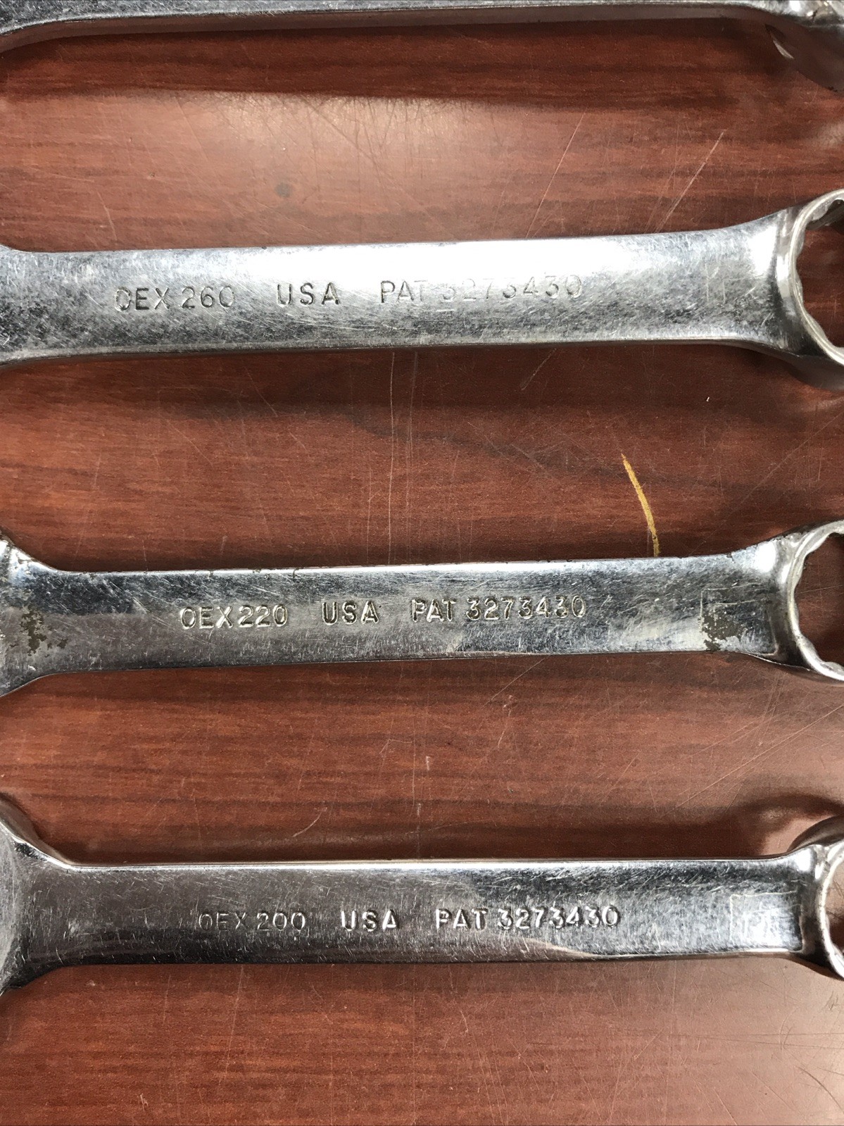 5 Snap-on OEX (300, 280, 260, 220, 200) Stuby SAE Combination Wrenches
