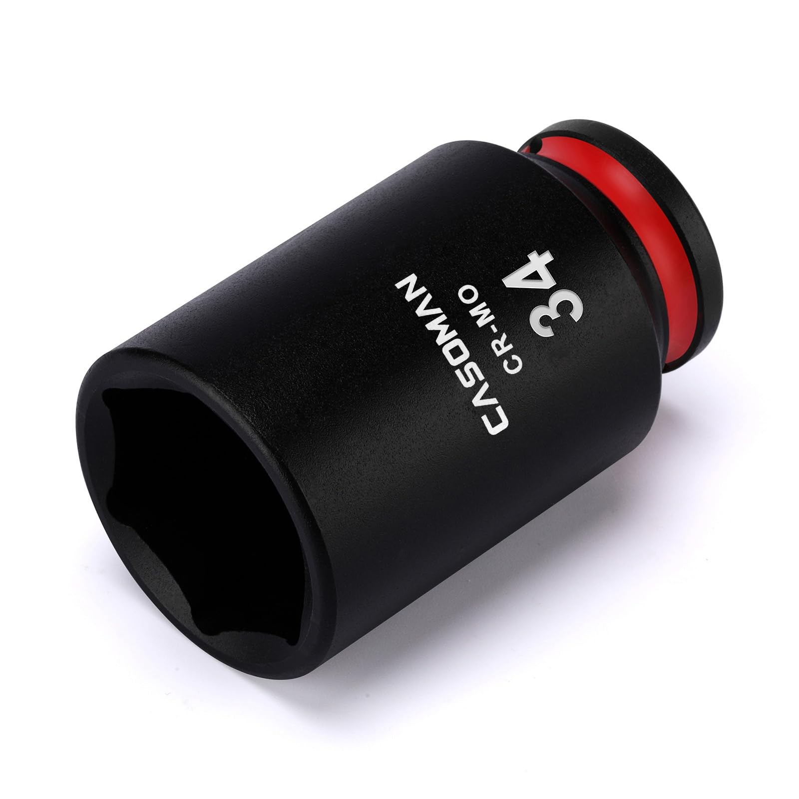 CASOMAN 1/2″ Drive x 34mm Deep Impact Socket, 6-Point, Metric, CR-MO