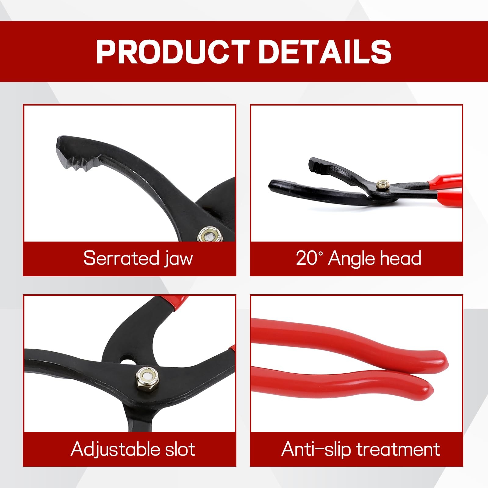 12 Inch Adjustable Oil Filter Pliers 3Position Tool Fits 50150mm