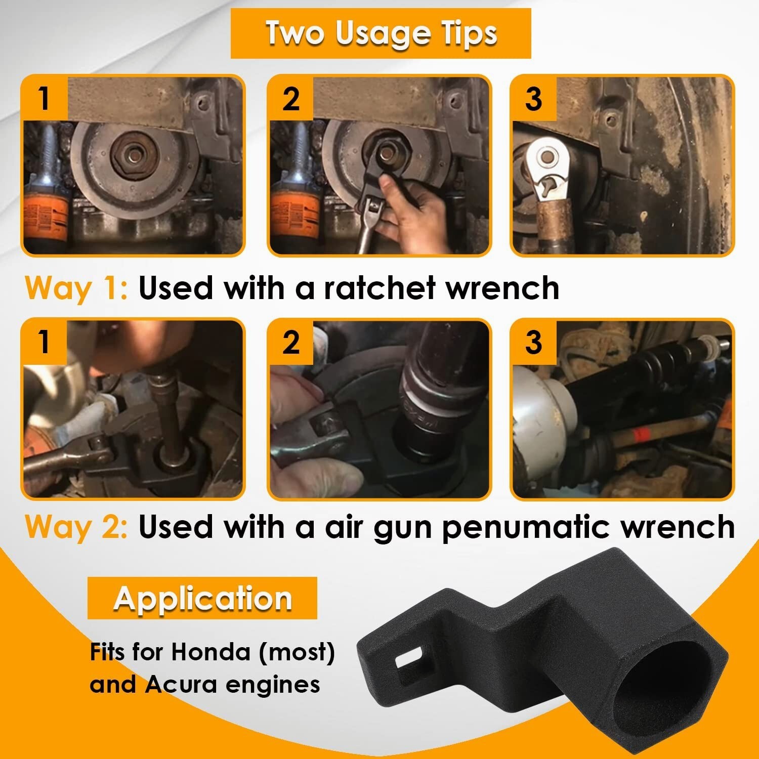 50mm Crankshaft Pulley Removal Holding Spanner for Honda and Acura Engines