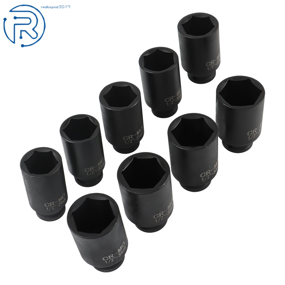 Deep Impact Socket Tool 9Pcs/Set 1/2″ Drive Metric Axle Hub Nut Socket 29-38mm