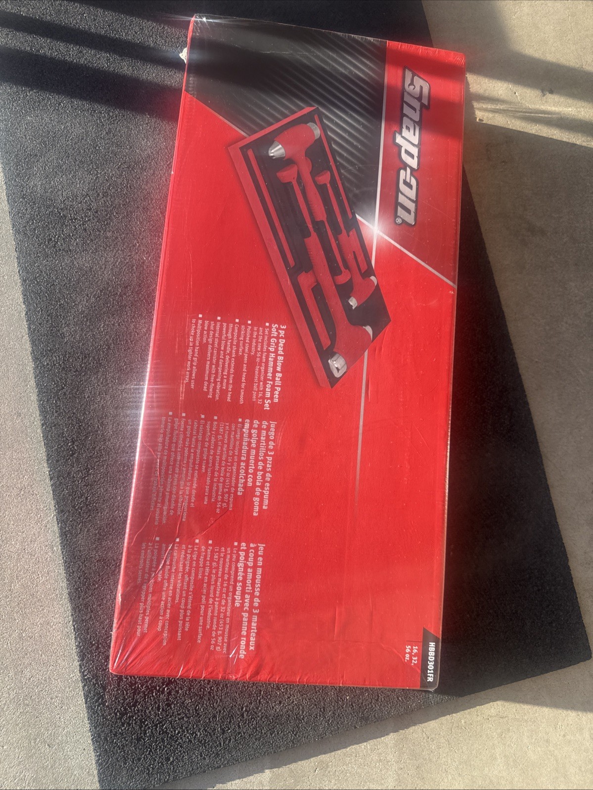 For Snap On Tools HBBD301FR dead blow ball peen hammer foam set red 16 32 56 oz