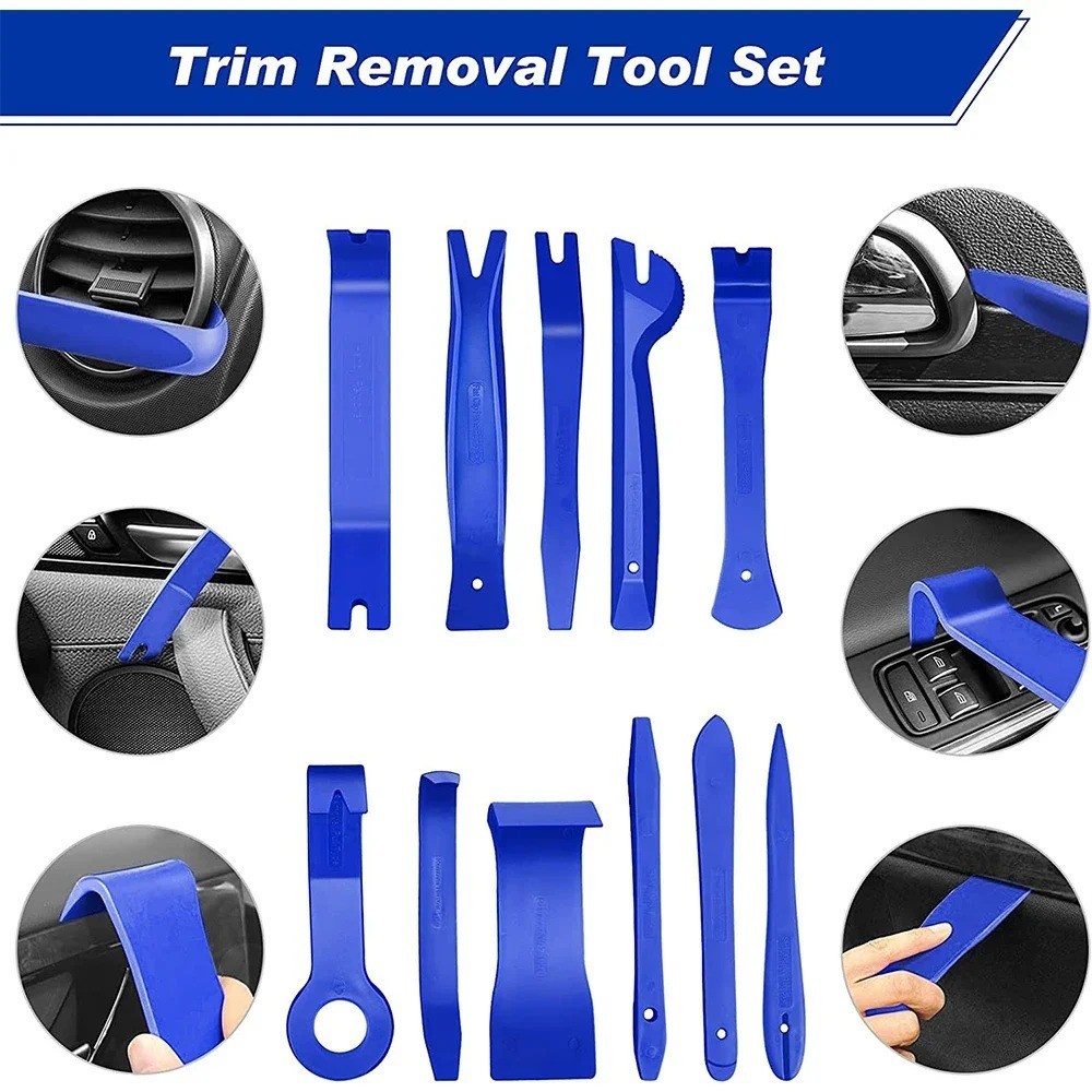Car Trim Removal Tool Kit Clip Fastener Door Panel Stereo Removal Set 5/11/19P