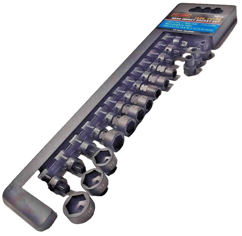 13 PC. 1/4″ Drive Nano OR low profile Impact socket set METRIC