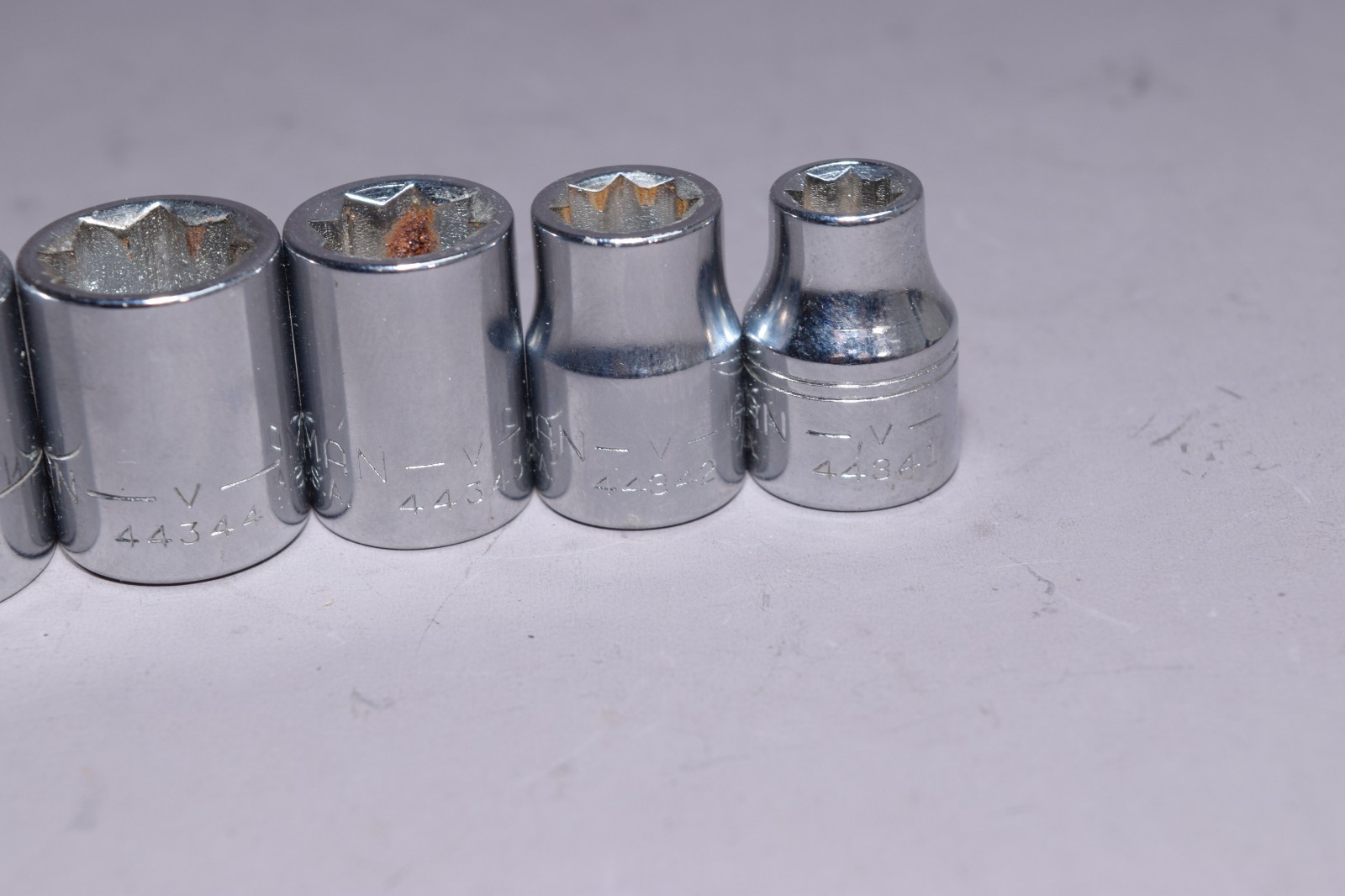 Vintage Craftsman 3/8″ Socket Set 8 pt Double Square 5pc USA 5299 SC1