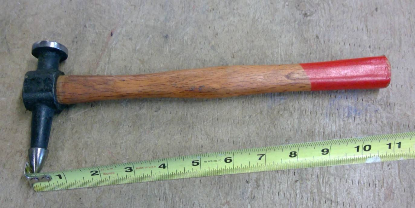Vintage Auto Body Hammer 1-1/8″ Round Face & tapers point 1 1/2″ Long