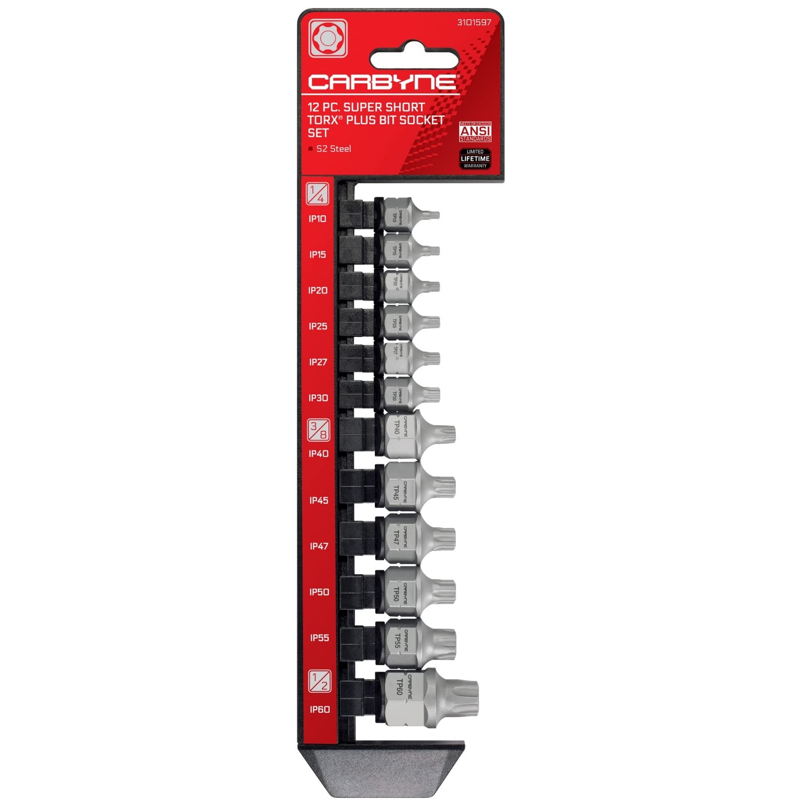12-Piece Torx Plus Stubby Bit Socket Set, Low Profile S2 Steel, Dual Drive, Tigh