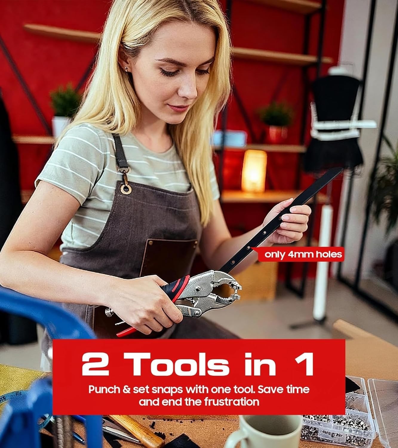 Heavy Duty Snap Fastener Tool Kit – 140 Pcs, Magnetic Mold, Easy Snap Installati