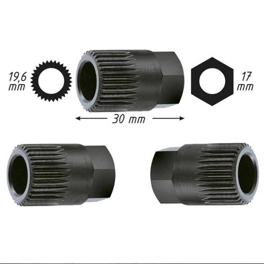 Clutch Pulley Removal Tool Car Accessory Alternator Black+Silver M10/T50