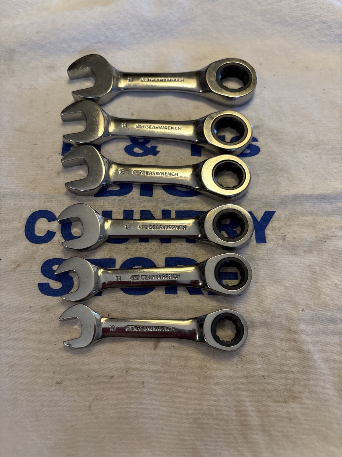 GearWrench 6pc Stubby Metric Ratcheting Combo Wrench Set 10-15mm