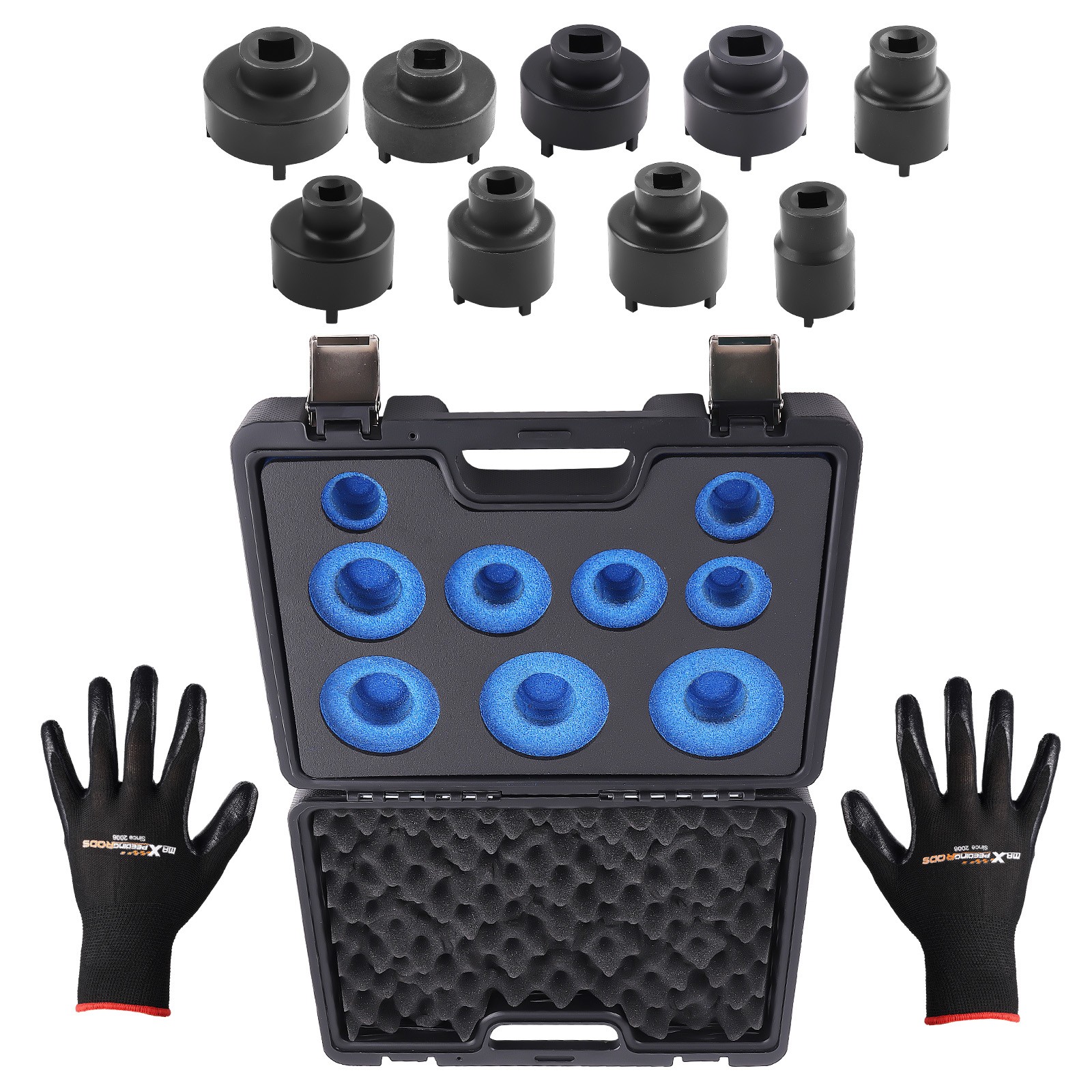 Socket Set Grooved Lock Nuts Tool External Teeth 1/2″DR & 3/4″DR KM4-KM12 New