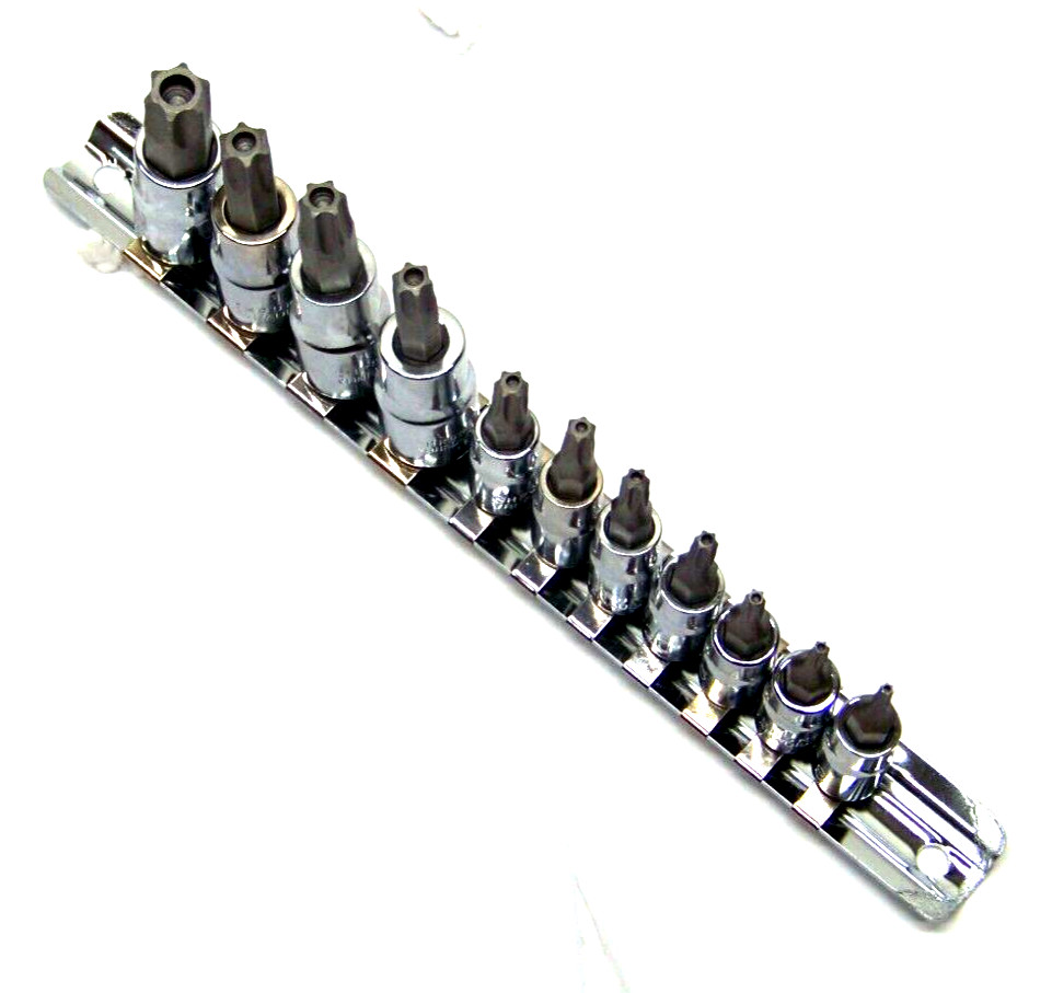 11 pc Torx Star Tamper Proof Security s2 Steel Bit socket Set 6 Points T8 ~ T55