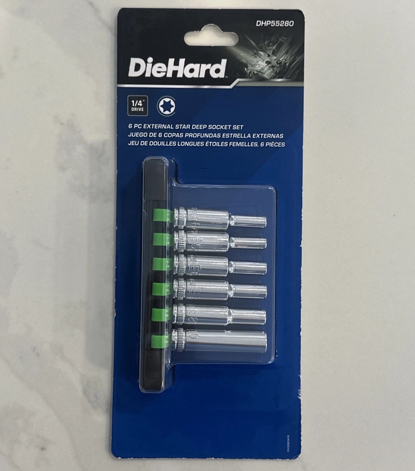 Diehard DHP55280 6 Piece 1/4″ Drive External Star Deep Socket Set – New