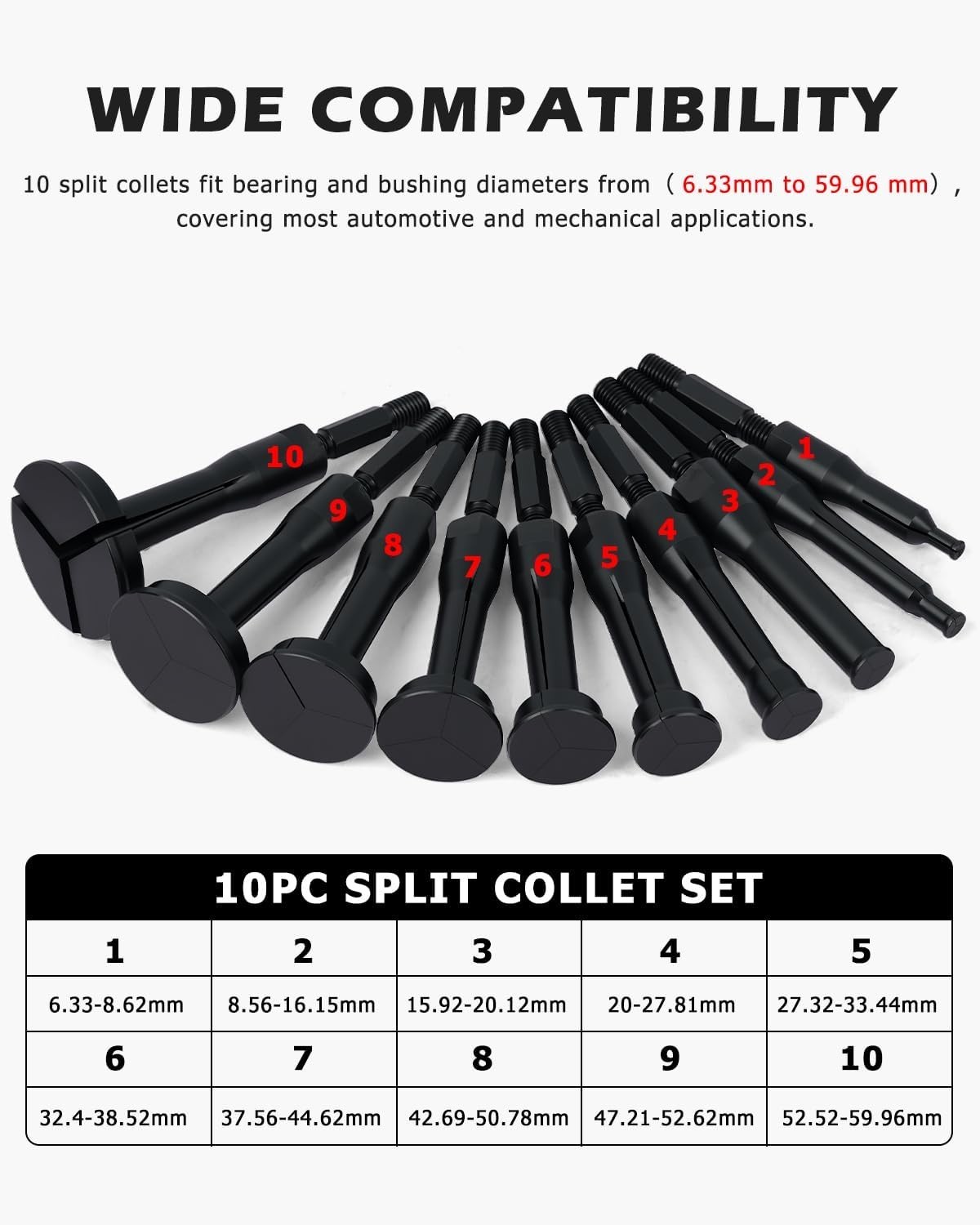 Blind Hole Collet Bearing Puller Set,16 pcs Inner Bearing Extractor Kit with …