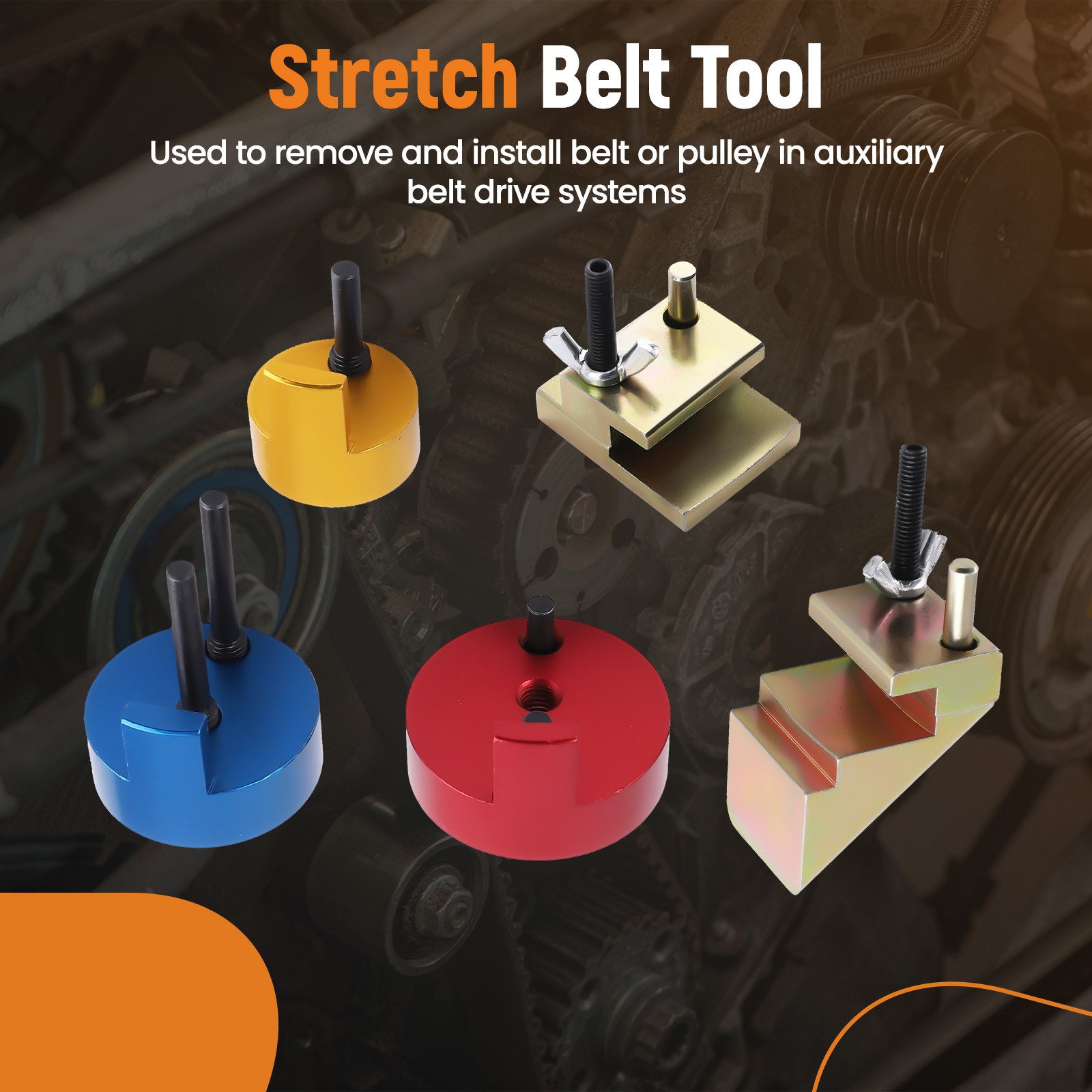 Auxiliary Stretch Belt Removal Install Universal Pulley Drive Belt Tool For Ford
