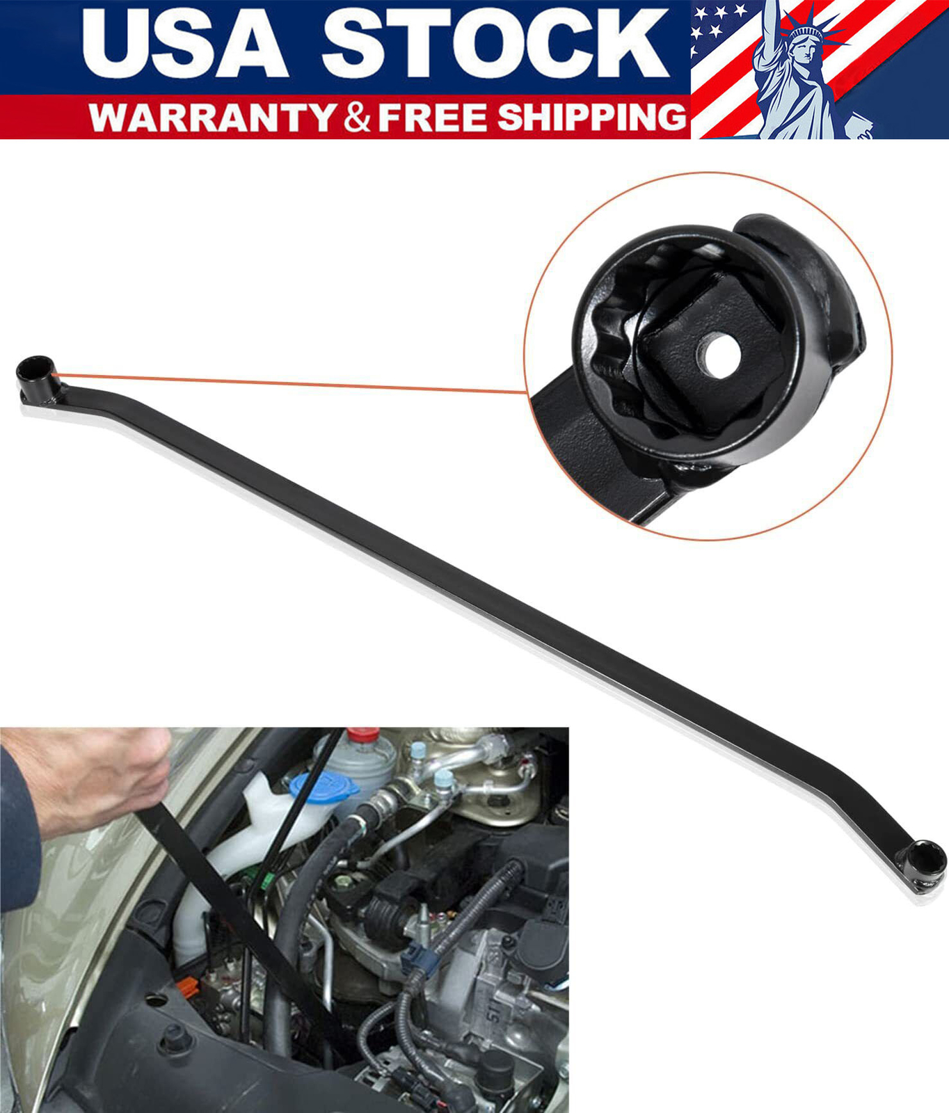AHHON1419 Serpentine Belt Wrench Tensioner Tool for Honda Acura Accord CR-V Civi
