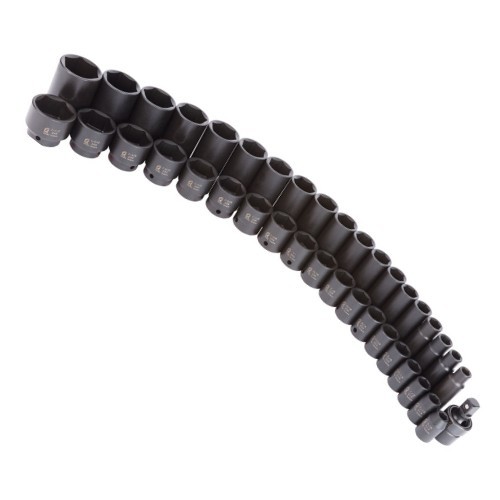 Sunex 2668 1/2″ Drive SAE Master Impact Socket Set, Standard & Deep, 39-pcs