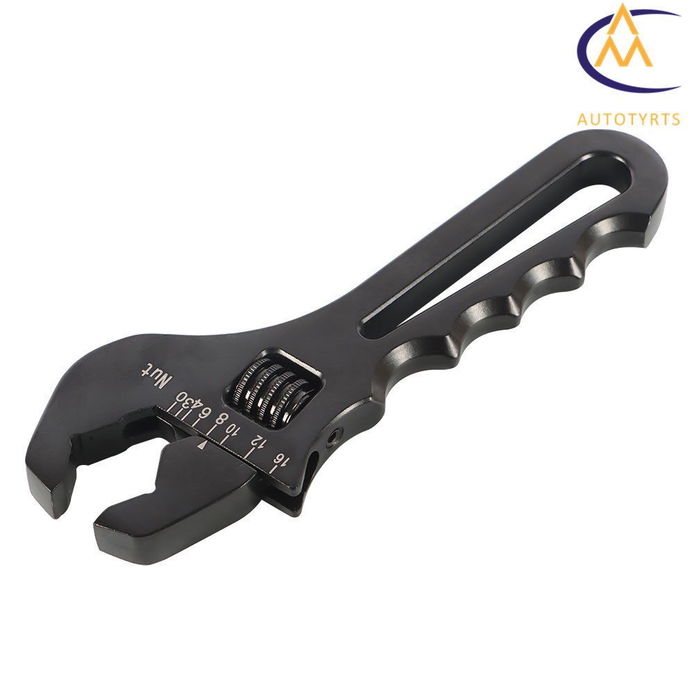 Adjustable Wrench Black Aluminum Tool Spanner 3AN – 16AN for Hose End Fitting